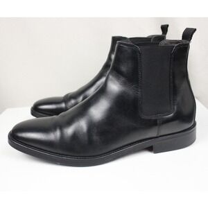 Bruno Magli Black Leather Chelsea Boots Mens 9.5 Italy Slip On Dress